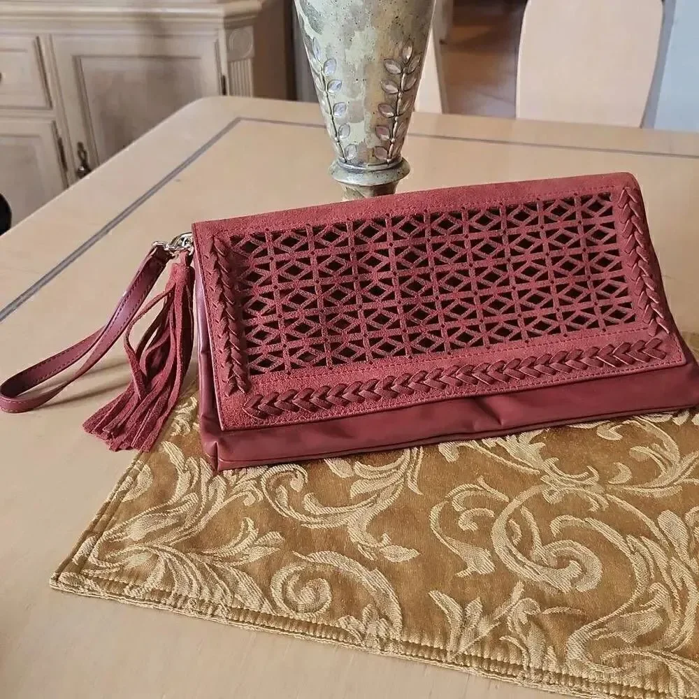 White House Black label rust clutch bag